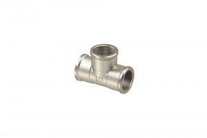 Тройник латунный никелирован. 1/2" Г/Г/Г 25195