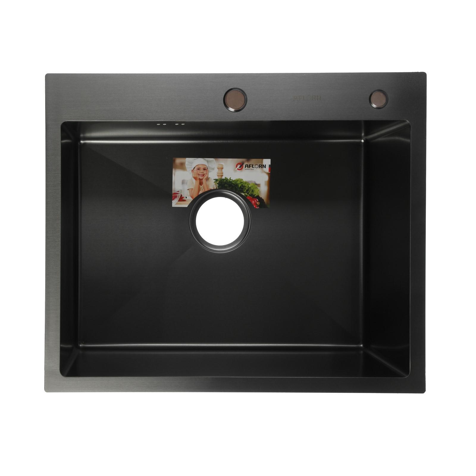 AF96050F AFLORN Мойка 60x50х22 3,0мм ГРАФИТ, ПРЕМИУМ