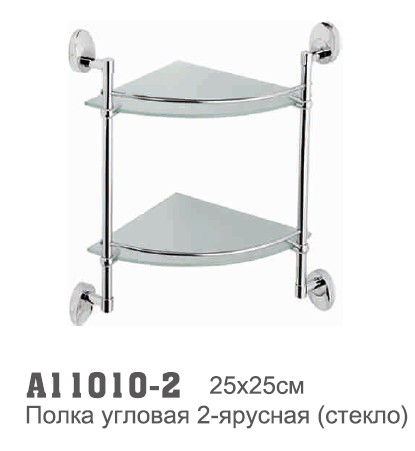 11010-2 Accoona Полка угловая 2-я стекло (1607-2)